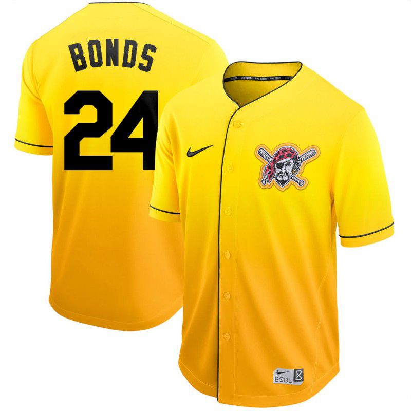 Men Pittsburgh Pirates #24 Bonds Yellow Nike Fade MLB Jersey->chicago cubs->MLB Jersey